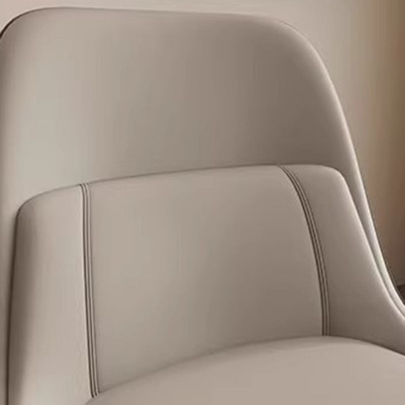Moderna silla de comedor rectangular de PVC y metal con respaldo para comedor 