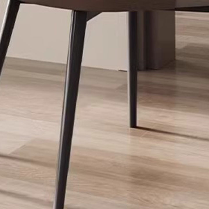 Moderner luxuriöser rechteckiger Esszimmerstuhl aus PVC, Karbonstahl und Kunstleder mit Rückenlehne fürs Esszimmer 