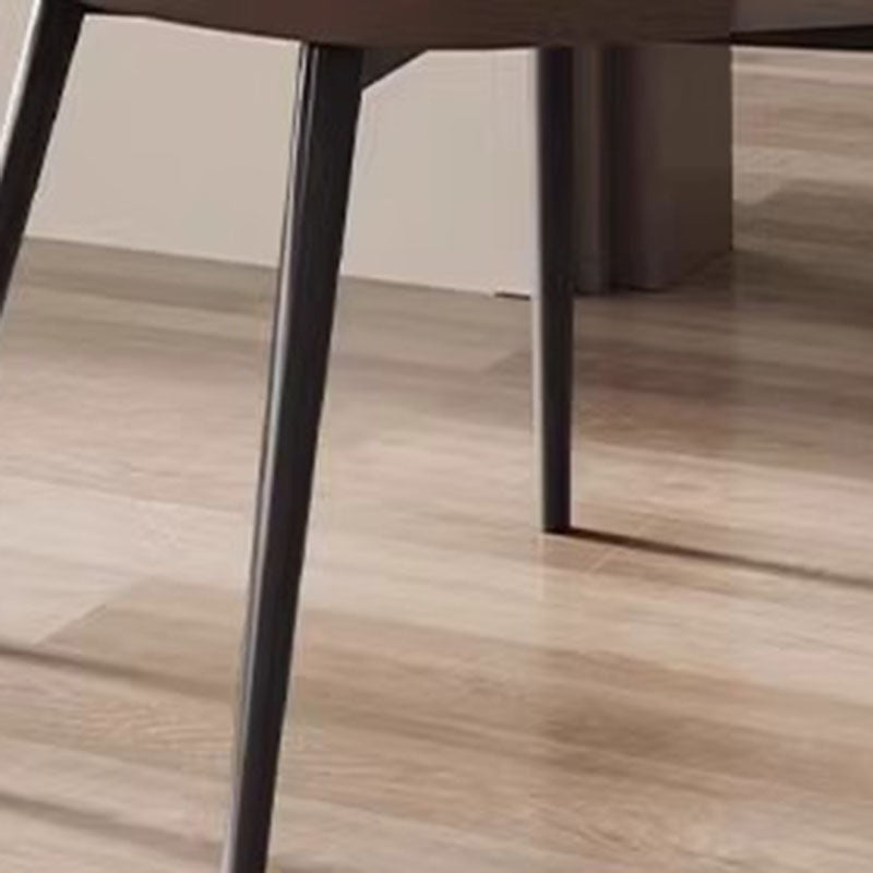Moderna silla de comedor rectangular de PVC y metal con respaldo para comedor 