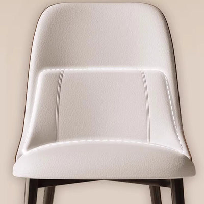 Moderna silla de comedor rectangular de PVC y metal con respaldo para comedor 