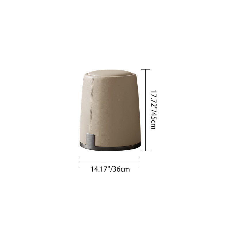 Modern Minimalist Microfiber Leather Round Sponge Low Stool Backless Armless For Living Room