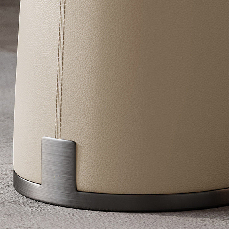 Modern Minimalist Microfiber Leather Round Sponge Low Stool Backless Armless For Living Room