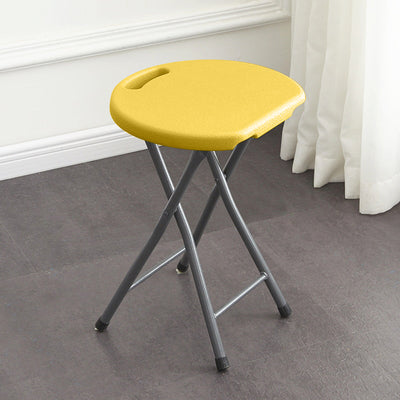 Modern Minimalist HDPE Metal Frame Round Dining Chair Backless Armless For Dining Room