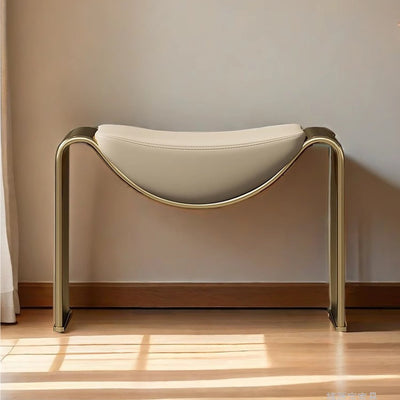 Modern Minimalist Microfiber Leather Metal Frame Rectangular Low Stool Backless Armless For Living Room