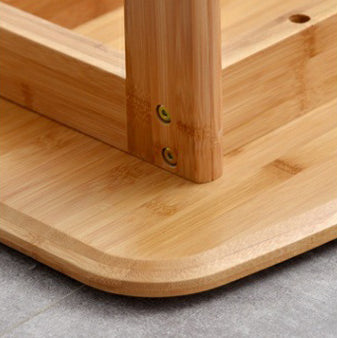 Modern Minimalist Nan Bamboo Metal Square Bar Stool Backrest Armless Footrest For Dining Room
