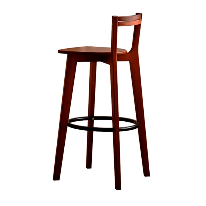 Modern Minimalist Nan Bamboo Metal Square Bar Stool Backrest Armless Footrest For Dining Room