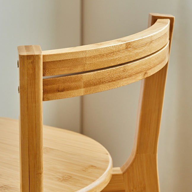 Modern Minimalist Nan Bamboo Metal Square Bar Stool Backrest Armless Footrest For Dining Room