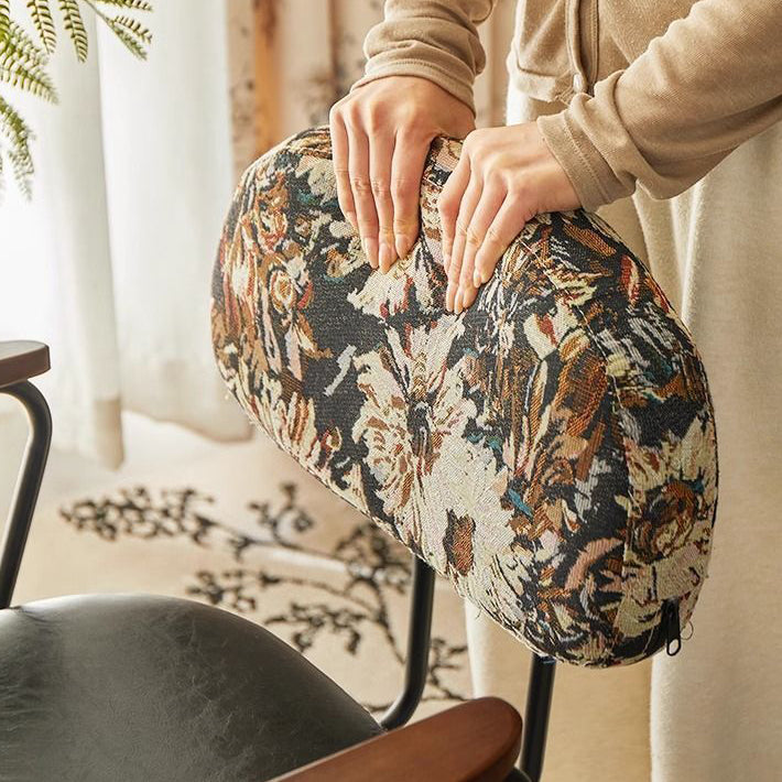 Chaise de bureau pivotante avec dossier et accoudoirs en cuir ciré à l&