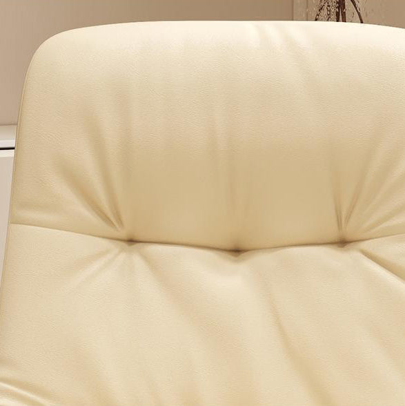 Modern Minimalist Faux Nappa Leather Sponge Steel Base Square Desk Chair Adjustable Backrest Armless Swivel For Home Office