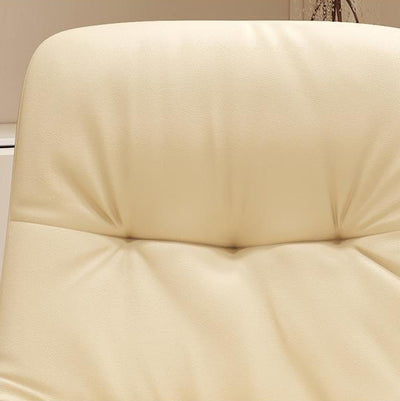 Modern Minimalist PU Leather Sponge Steel Base Square Desk Chair Adjustable Backrest Armless Swivel For Home Office