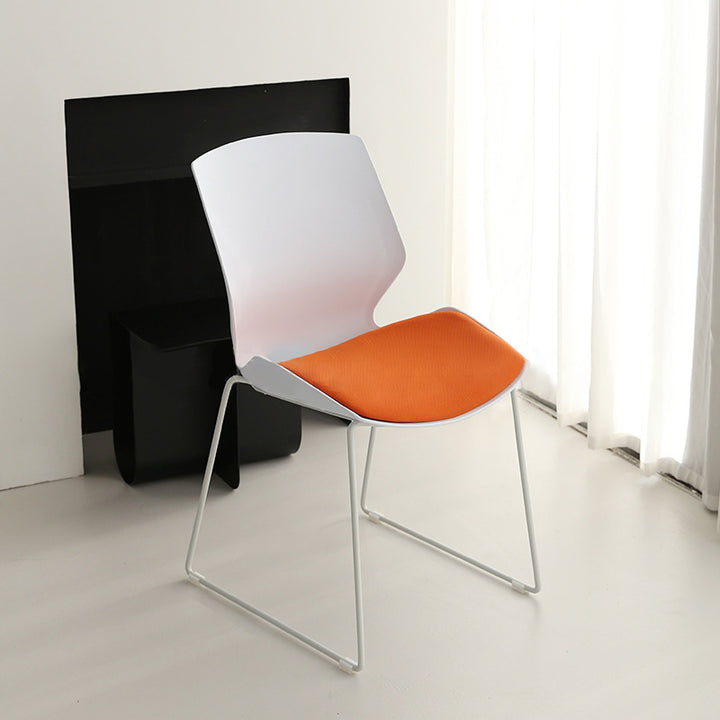 Contemporary Simplicity Mesh Fabric Sponge PP Curved Back Desk Chair Backrest Armless Stackable For Home Office