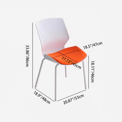 Contemporary Simplicity Mesh Fabric Sponge PP Curved Back Desk Chair Backrest Armless Stackable For Home Office