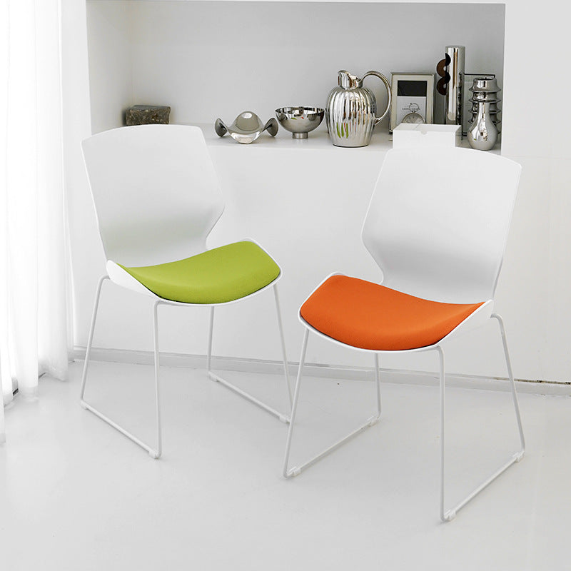 Contemporary Simplicity Mesh Fabric Sponge PP Curved Back Desk Chair Backrest Armless Stackable For Home Office