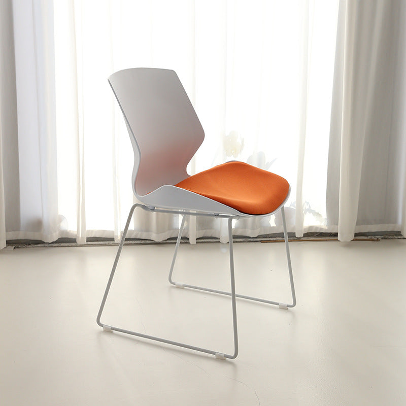 Contemporary Simplicity Mesh Fabric Sponge PP Curved Back Desk Chair Backrest Armless Stackable For Home Office