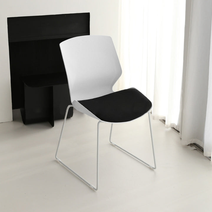Contemporary Simplicity Mesh Fabric Sponge PP Curved Back Desk Chair Backrest Armless Stackable For Home Office