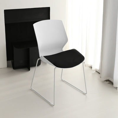 Contemporary Simplicity Mesh Fabric Sponge PP Curved Back Desk Chair Backrest Armless Stackable For Home Office