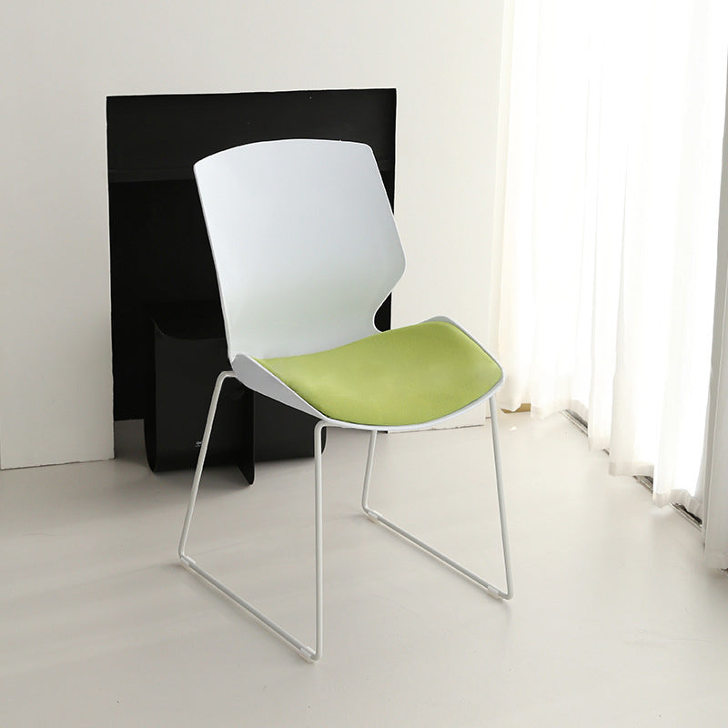 Contemporary Simplicity Mesh Fabric Sponge PP Curved Back Desk Chair Backrest Armless Stackable For Home Office