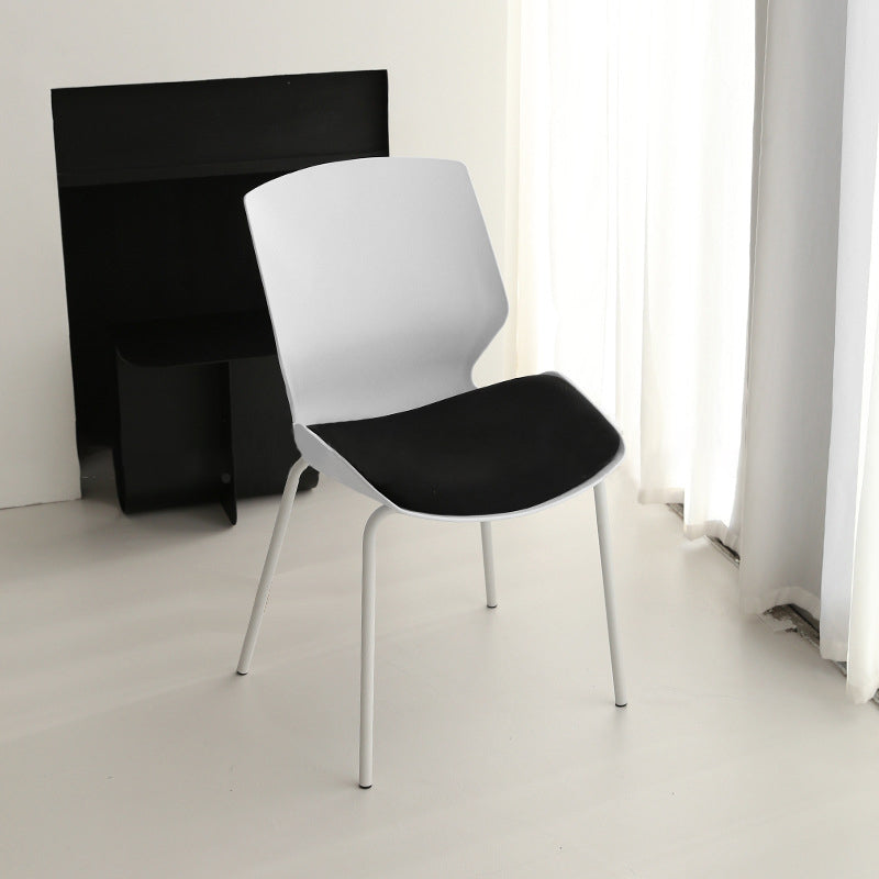 Contemporary Simplicity Mesh Fabric Sponge PP Curved Back Desk Chair Backrest Armless Stackable For Home Office