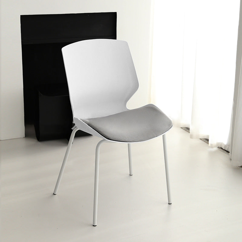 Contemporary Simplicity Mesh Fabric Sponge PP Curved Back Desk Chair Backrest Armless Stackable For Home Office