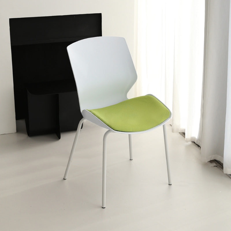 Contemporary Simplicity Mesh Fabric Sponge PP Curved Back Desk Chair Backrest Armless Stackable For Home Office