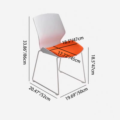 Contemporary Simplicity Mesh Fabric Sponge PP Curved Back Desk Chair Backrest Armless Stackable For Home Office