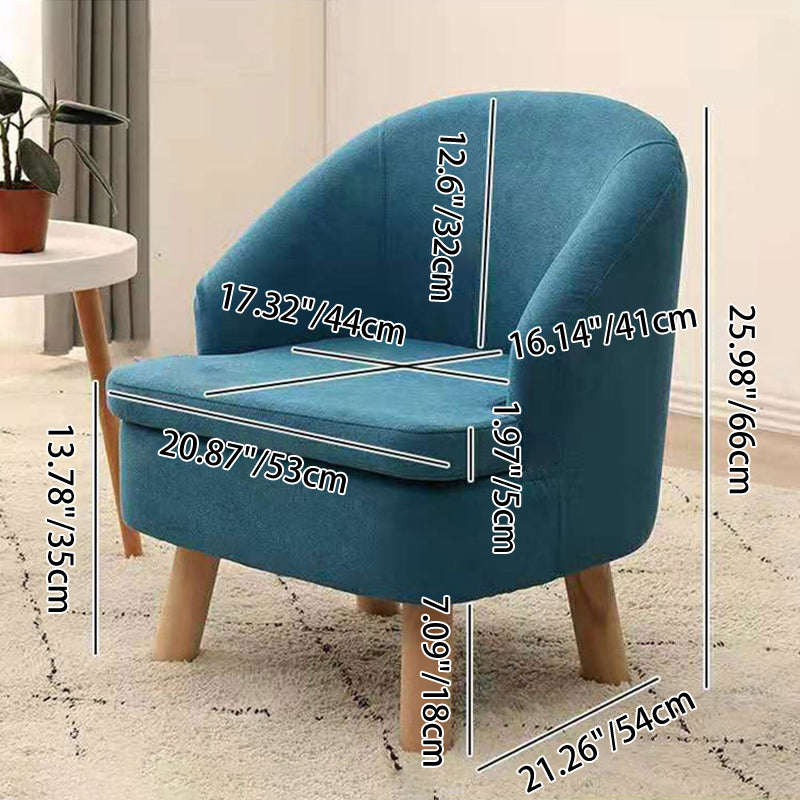 Contemporary Scandinavian Wood Frame Cotton Linen Fabric Sponge Curved Sofa Backrest Armrest For Living Room