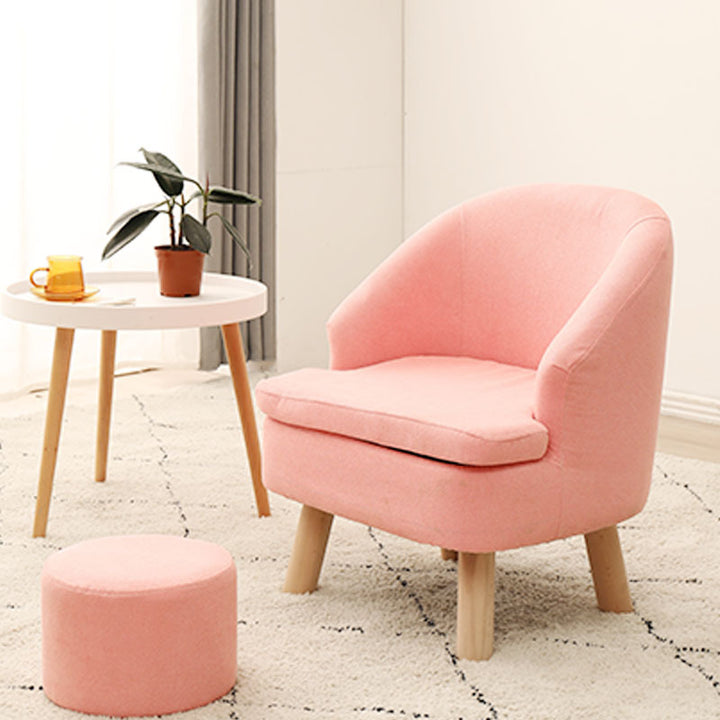 Contemporary Scandinavian Pine Wood Rubberwood Cotton Linen Sponge Curved Sofa Backrest Armrest For Living Room