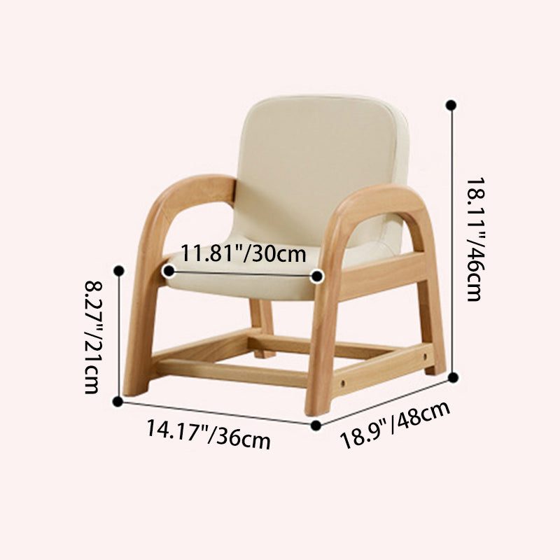 كرسي لهجة منحني مع إطار خشب الزان PU جلد إسفنجي للأطفال الإسكندنافيين المعاصرين مع مساند للذراعين ومسند ظهر قابل لتعديل الارتفاع لغرفة المعيشة 