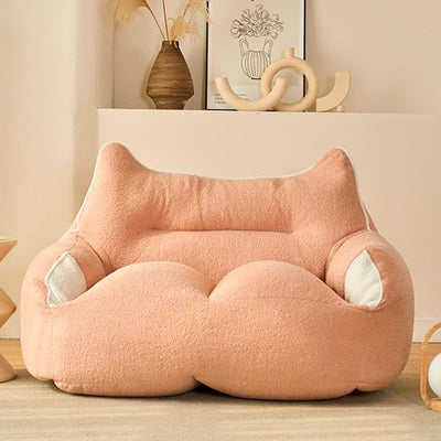 Contemporary Creative Teddy Fleece Fabric Animal Shaped Sofa Backrest Armrests For Living Room