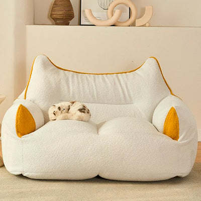 Contemporary Creative Teddy Fleece Fabric Animal Shaped Sofa Backrest Armrests For Living Room