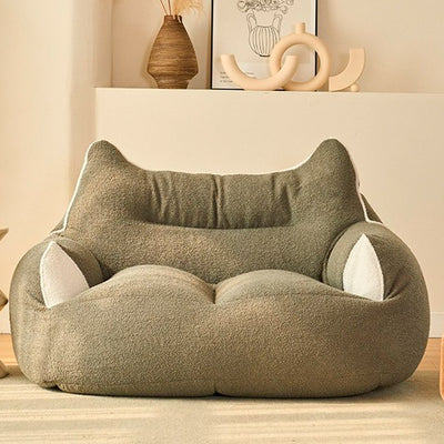 Contemporary Creative Teddy Fleece Fabric Animal Shaped Sofa Backrest Armrests For Living Room