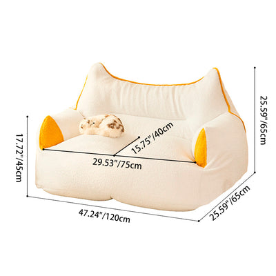 Contemporary Creative Teddy Fleece Fabric Animal Shaped Sofa Backrest Armrests For Living Room