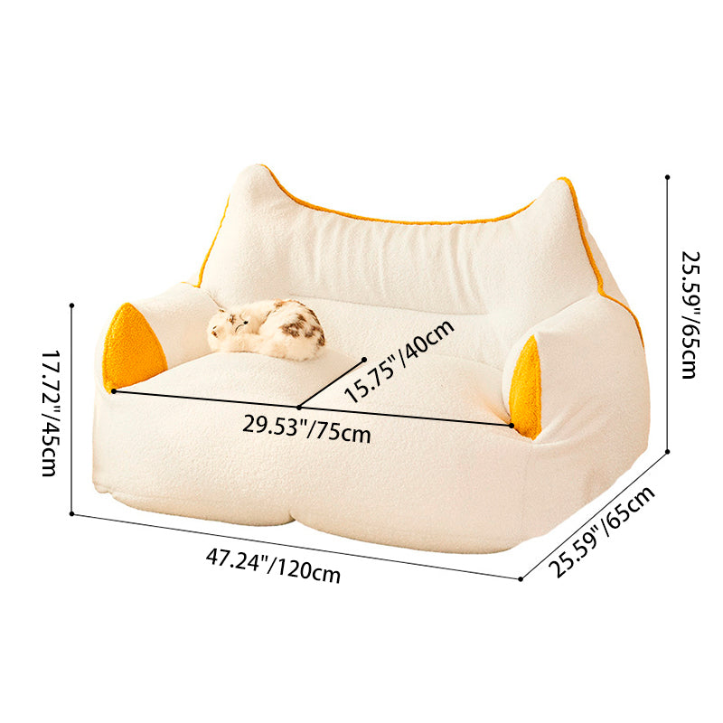 Contemporary Creative Teddy Fleece Fabric Animal Shaped Sofa Backrest Armrests For Living Room