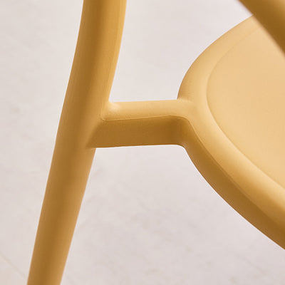 Modern Minimalist PP Plastic Round Curved Dining Chair Backrest Armrests For Dining Room