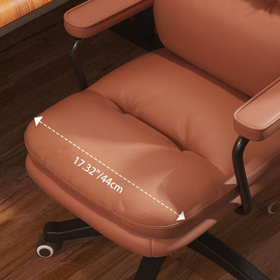 Modern Minimalist PU Leather Nylon Mid-Back Height Adjustable Desk Chair Backrest Armrest For Home Office