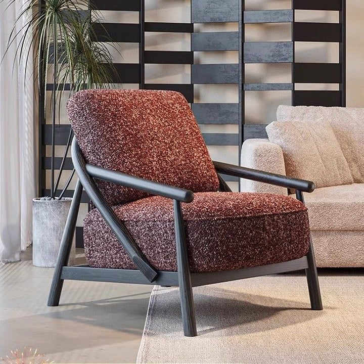 Traditional Vintage Cotton Linen Fabric Carbon Steel Frame Sponge Curved Sofa Backrest Armrest For Living Room