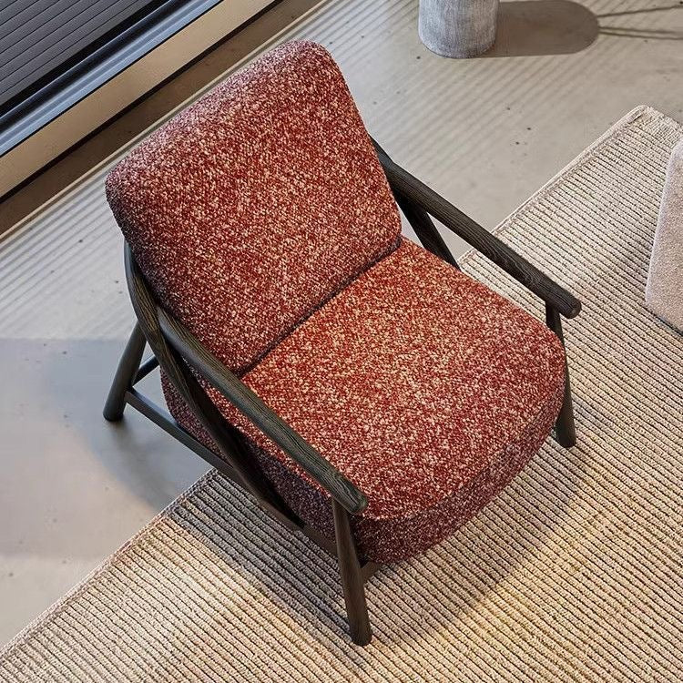 Traditionelles Vintage-Baumwoll-Leinengewebe Kohlenstoffstahlrahmen Schwamm Gebogene Sofa-Rückenlehne Armlehne Für Wohnzimmer 