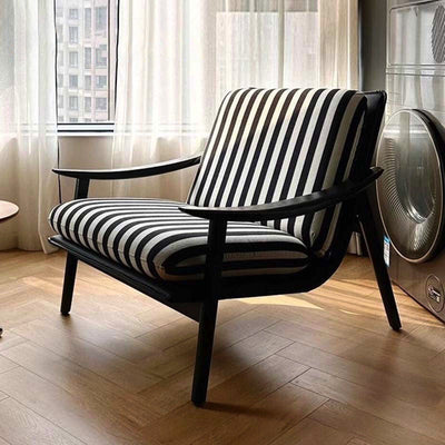 Contemporary Industrial Fabric Velvet Sponge Rubberwood Frame Curved Accent Chair Backrest Armrest For Living Room