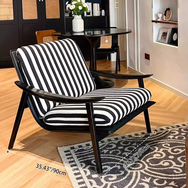 Contemporary Industrial Fabric Velvet Sponge Rubberwood Frame Curved Accent Chair Backrest Armrest For Living Room