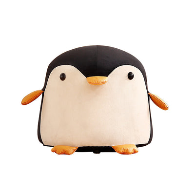 Contemporary Creative Kids Velvet Sponge Fireproof Board Penguin Shaped Low Stool Backrest Armless For Living Room