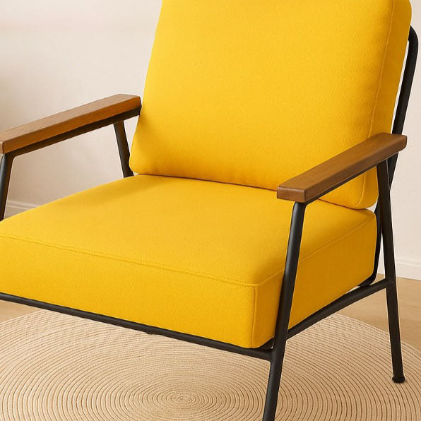 Modern Minimalist Velvet Sponge Iron Curved Accent Chair Backrest Armrest For Living Room