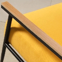 Modern Minimalist Velvet Sponge Iron Curved Accent Chair Backrest Armrest For Living Room