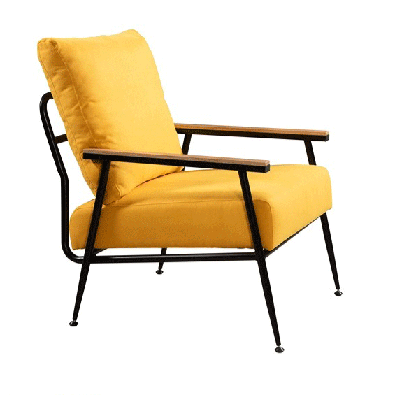 Sillón decorativo curvo moderno y minimalista de terciopelo, esponja y acero, con respaldo y reposabrazos, para sala de estar 