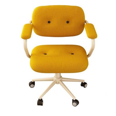 Modern Minimalist Corduroy Iron Mid-Back Height Adjustable Desk Chair Backrest Armrest For Home Office
