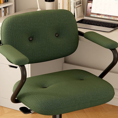 Modern Minimalist Corduroy Iron Mid-Back Height Adjustable Desk Chair Backrest Armrest For Home Office