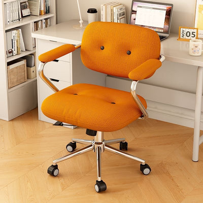 Modern Minimalist Corduroy Iron Mid-Back Height Adjustable Desk Chair Backrest Armrest For Home Office
