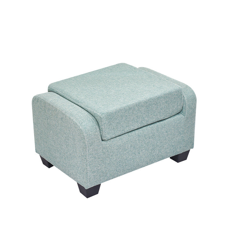 Modern Minimalist Tech Fabric Linen Sponge Wood Plastic Rectangle Low Stool Backrest Armless For Living Room
