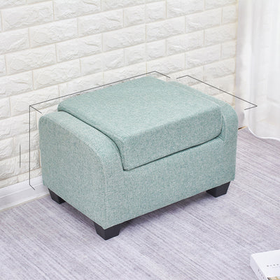Modern Minimalist Tech Fabric Linen Sponge Wood Plastic Rectangle Low Stool Backrest Armless For Living Room