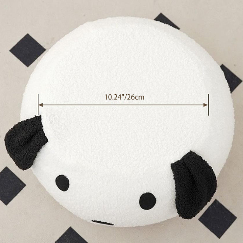 Contemporary Creative Kids Teddy Fleece Fabric Sponge Solid Wood Cartoon Dog Shaped Low Stool Backless Armless For Living Room