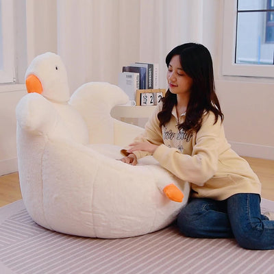 Contemporary Creative Kids Faux Rabbit Fur EPS EPP Goose Shaped Sofa Backrest Armrest For Living Room